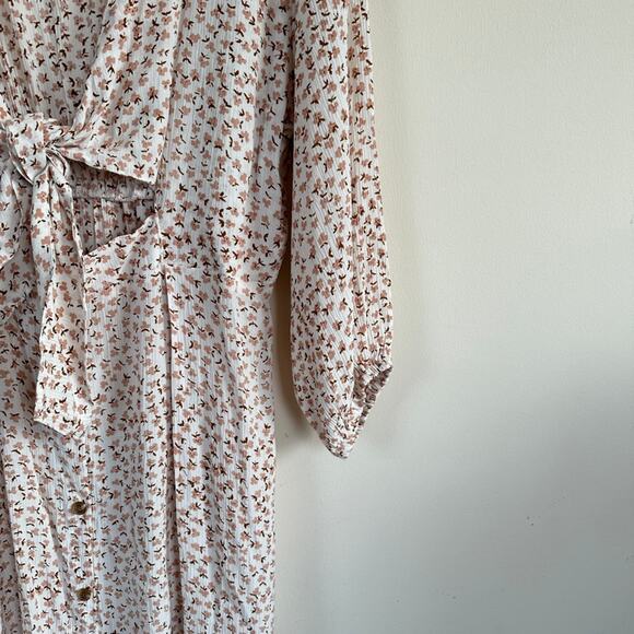 Faithfull The Brand Women MEDIUM Mini Dress Marigot Tie Front Azalea Floral Boho - Picture 4 of 12